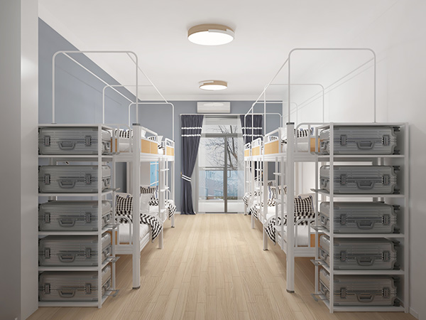 見過員工宿舍上下鋪鐵床帶柜子嗎？